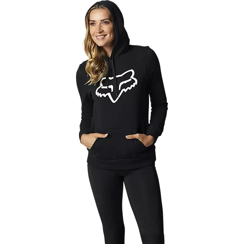 Polerón Mujer FOX RACING Canguro BOUNDARY Negro Blanco