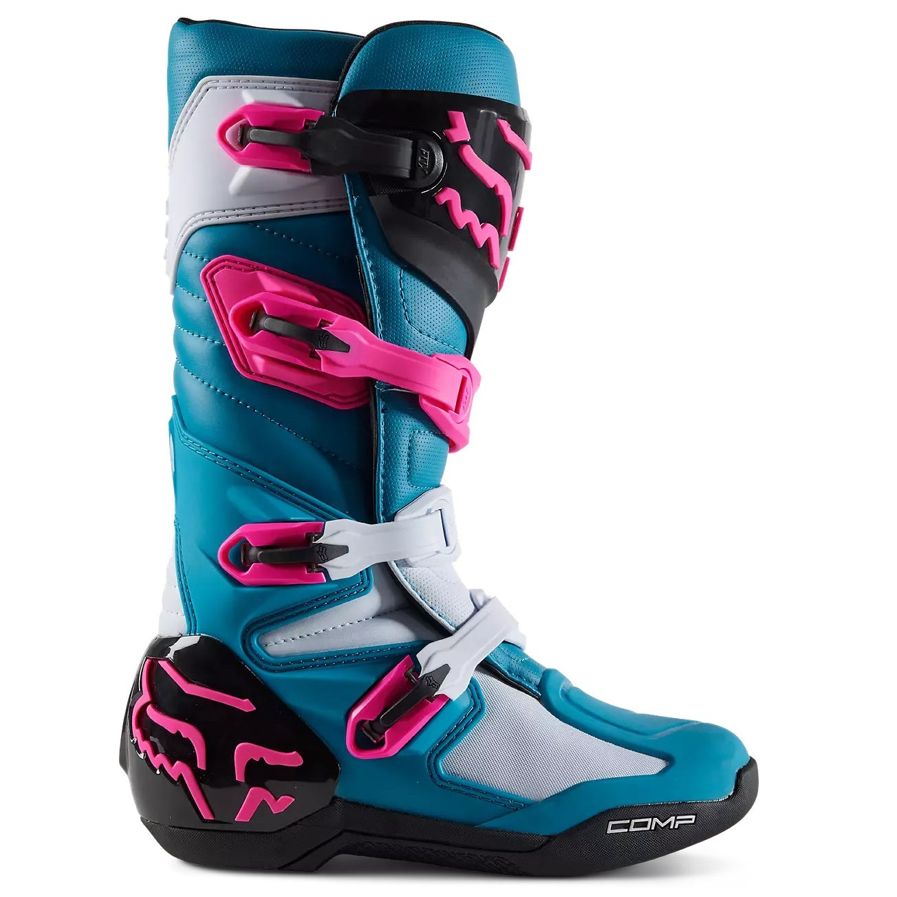 Botas FOX RACING COMP 2024 Mujer Celeste Rosada