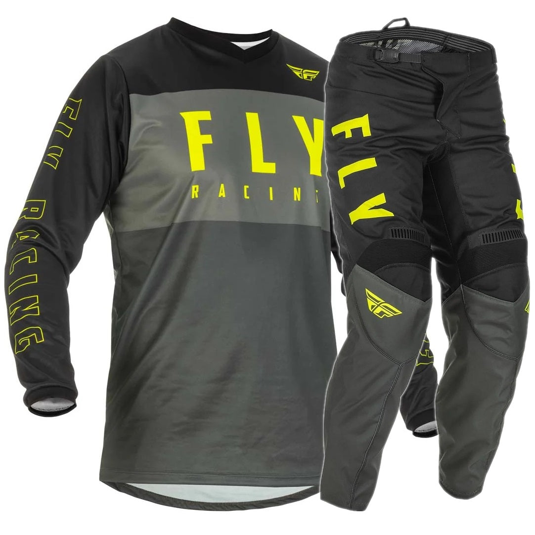 Traje Niño FLY RACING F-16 Gris Flúor