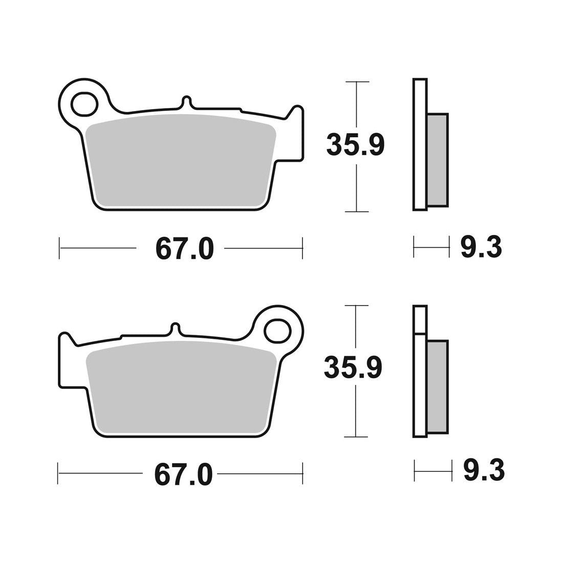 Pastilla de Freno Trasera PROTECH YAMAHA YZ/YZF/FX/WRF