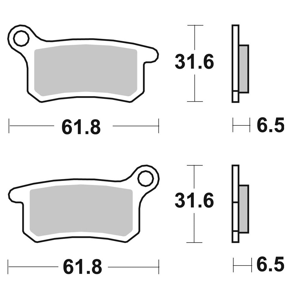 Pastilla de Freno Trasera PROTECH KTM SX 65 SX 85 / HUSQVARNA TC 65