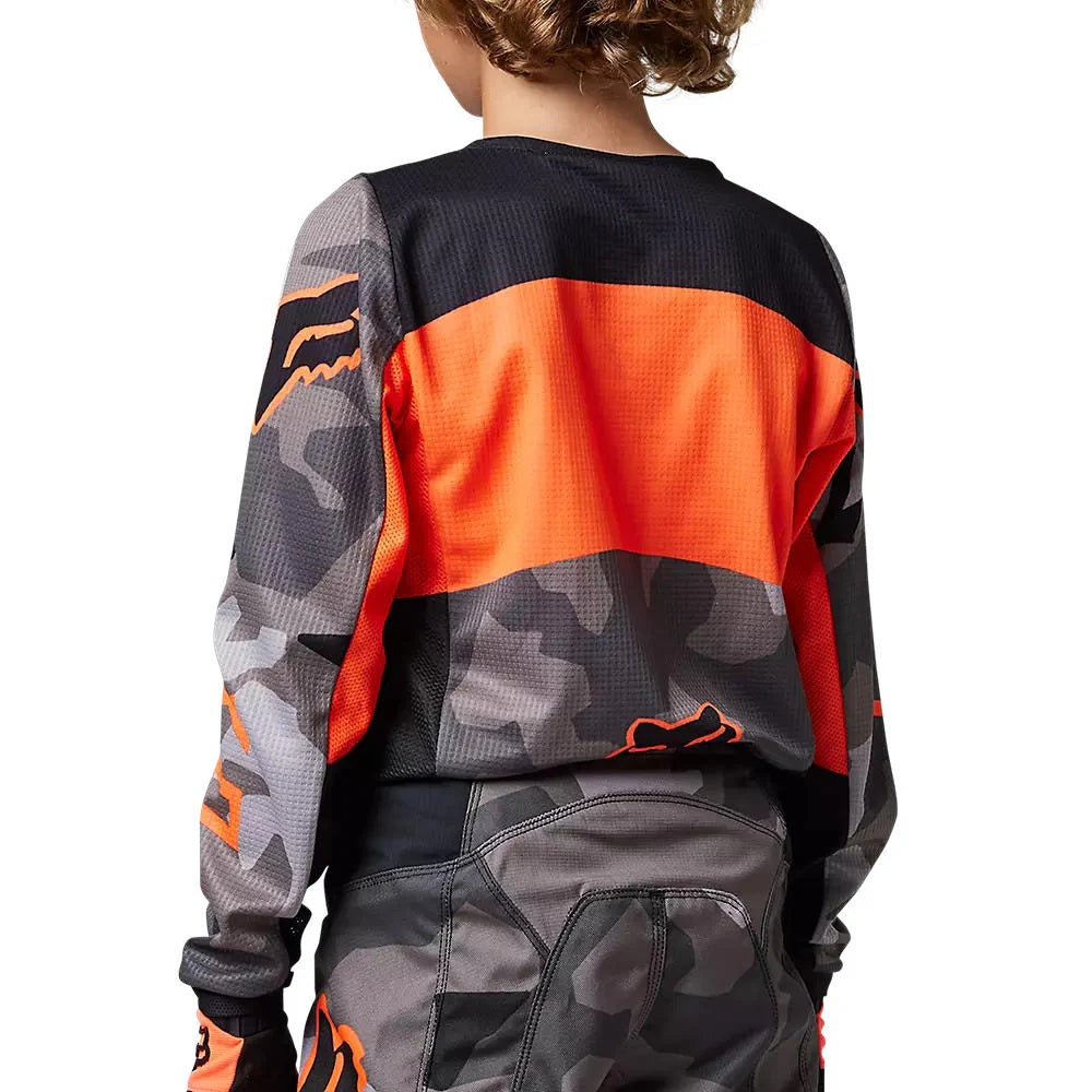 Jersey Niño FOX Racing 180 BNKR Naranja Camo